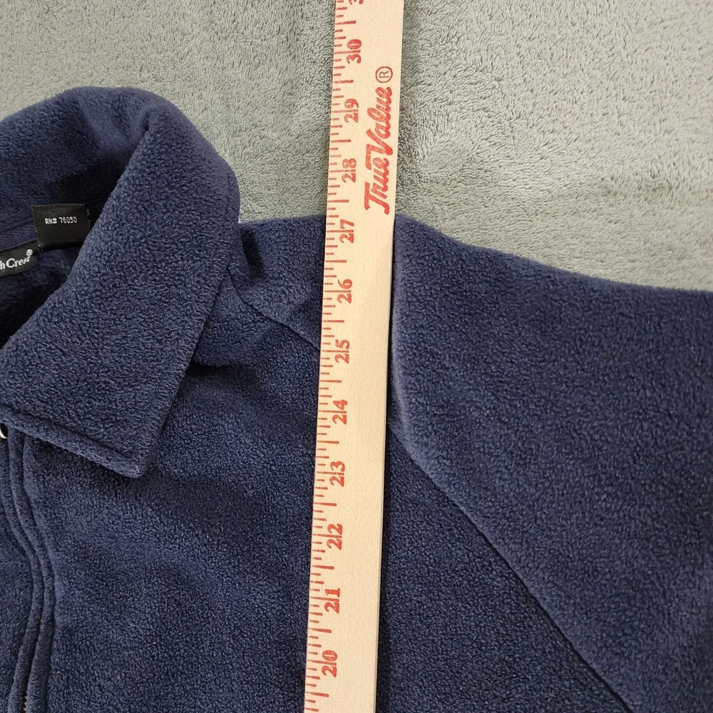NorthCrest Full Zip Up Fleece Sweater Women's Plus Size 22W Snowflake Embroidery